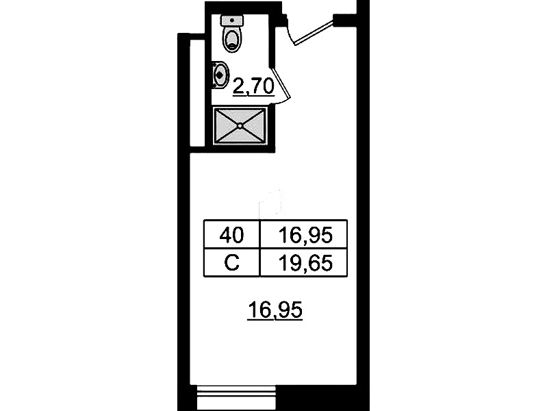Квартира студия 19.65 м², 9/9 эт., Апарт-отель «Апарт отель Well»